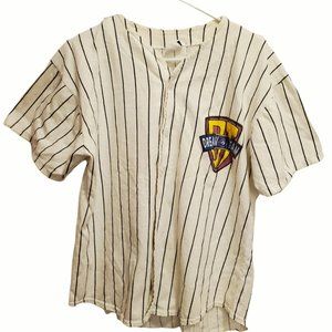Vintage Quitman USA Dream Team Striped Baseball Jersey Button Up Sz L Large